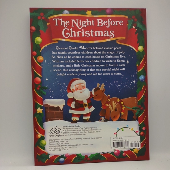 NWOT The Night Before Christmas Book with lettet to Santa and stickets - Picture 2 of 3